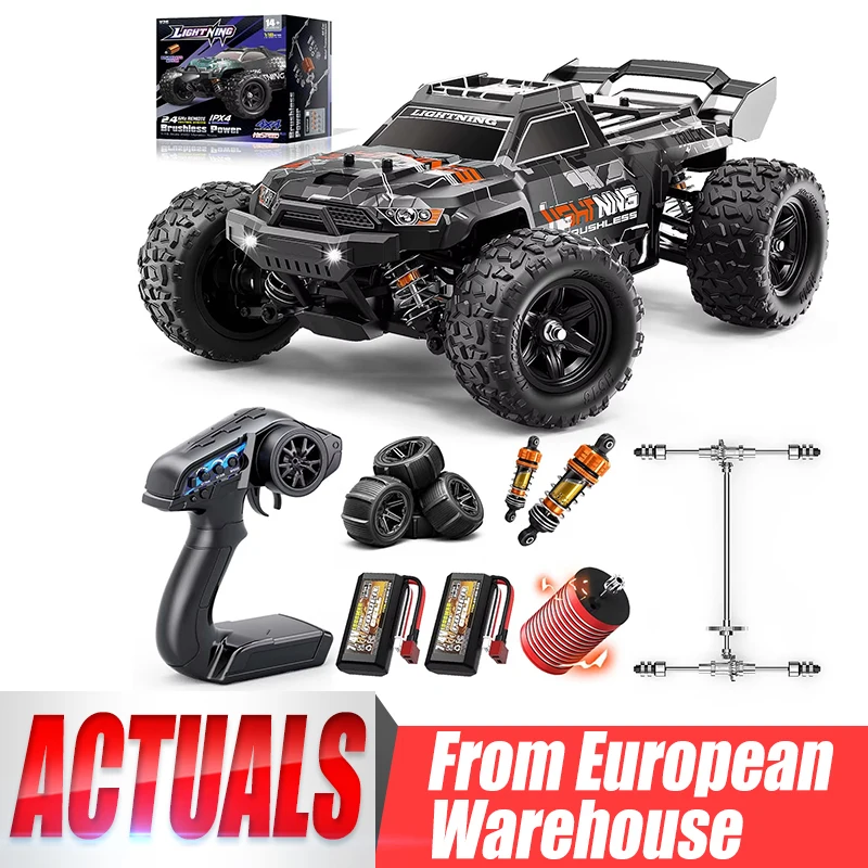 Womaqu HS18-52Max 1:18 Bürstenloses 4WD 52Km/H RC-Auto für Kinder und Erwachsene, RTR Offroad-RC-Fahrzeug mit Vollmetallgetriebe, 2 Batterien und 2 Reifensätzen, bereit für Sand und Gelände, mit