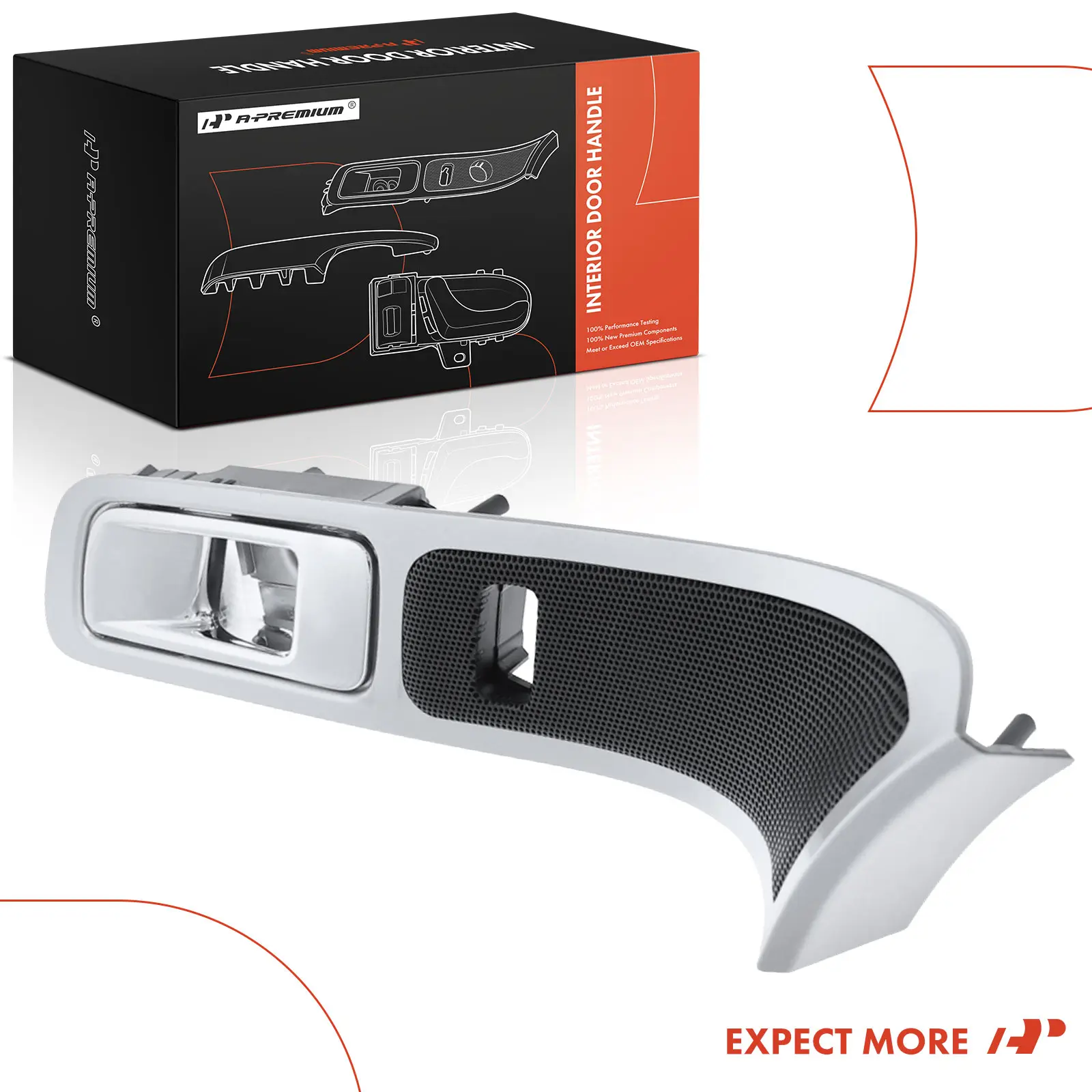 A-Premium Front Driver Side Chrome + Gray Interior Door Handle for Ford Explorer 2011-2015 Police Interceptor Utility 2013-2015