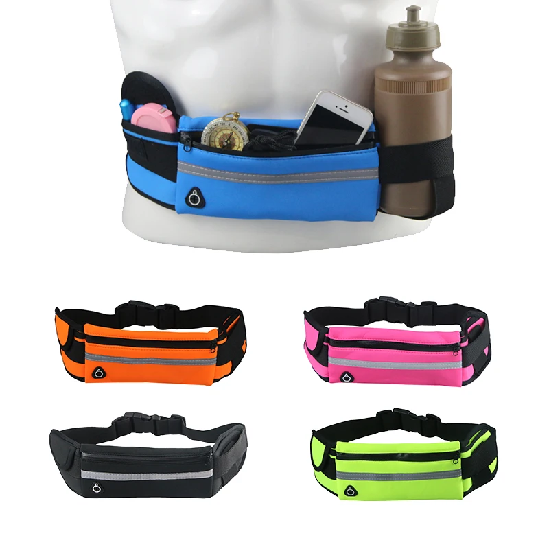 Adjustable Sport Waist Exercise Waist Bag with Headphone Hole Phone Money Holder for Running Jogging Hiking Cycling Climbing