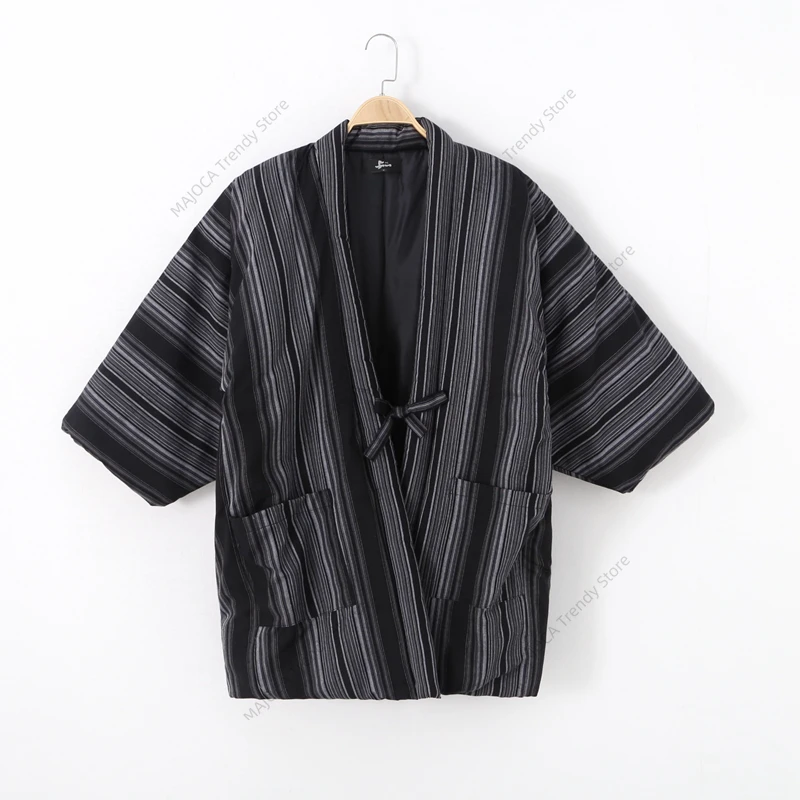 

Hanten Jacket Men Japan Style Cardigan Coats Samurai Winter Kimono Homme Yukata Asian Clothes Haori Women Pajamas