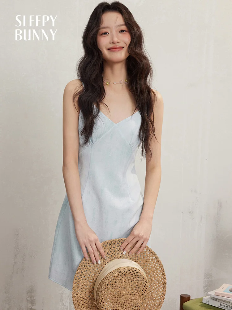 V คอ Cami ชุดผู้หญิงฤดูร้อน Petite SLIM FIT A-Line ชุดมินิ Elegant แขนกุดเอว Cinching ด้านในสวมใส่ทุกวันชุดเดรส