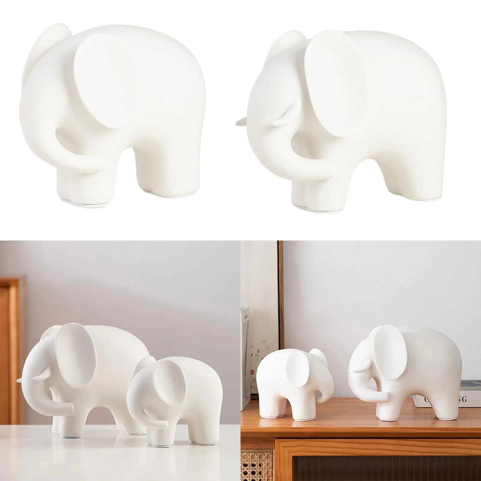 

Ceramic Elephant Statue, Collectible Figurine Home Desktop Decors Animal