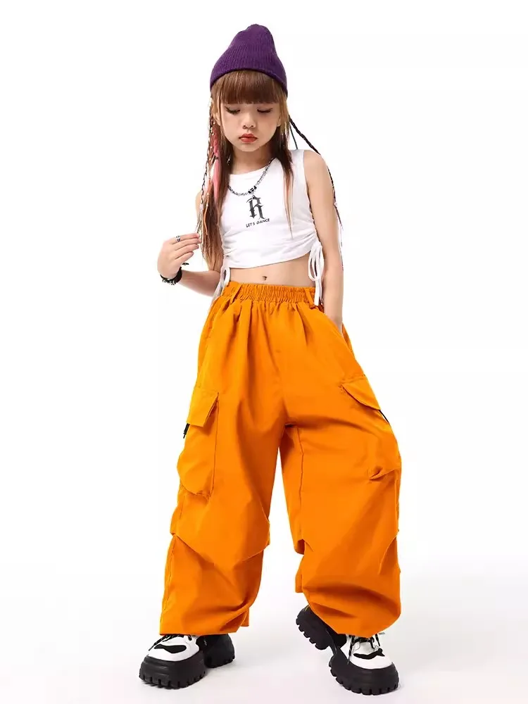 Mädchen Hip Hop Kostüm Jazz Dance Weste Lose Hosen Street Dance Outfit Praxis Tragen Kinder Leistung Kleidung Bühne Tragen BL11264