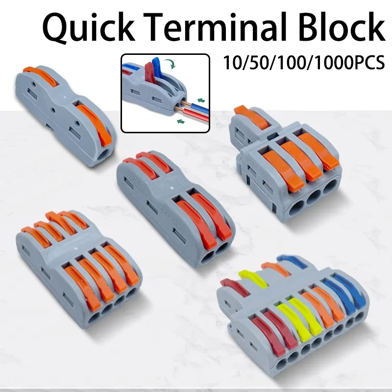 1 in Multiple Out Quick Wiring Connector Universal Splitter Wiring Cable Push in Terminal Block Universal Fast Wiring SPL 222 23