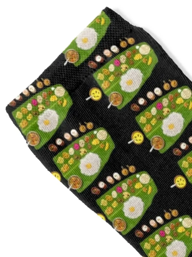 Indian Banana Leaf Rice Socks Children's designer brand Designer Man Socks Women's