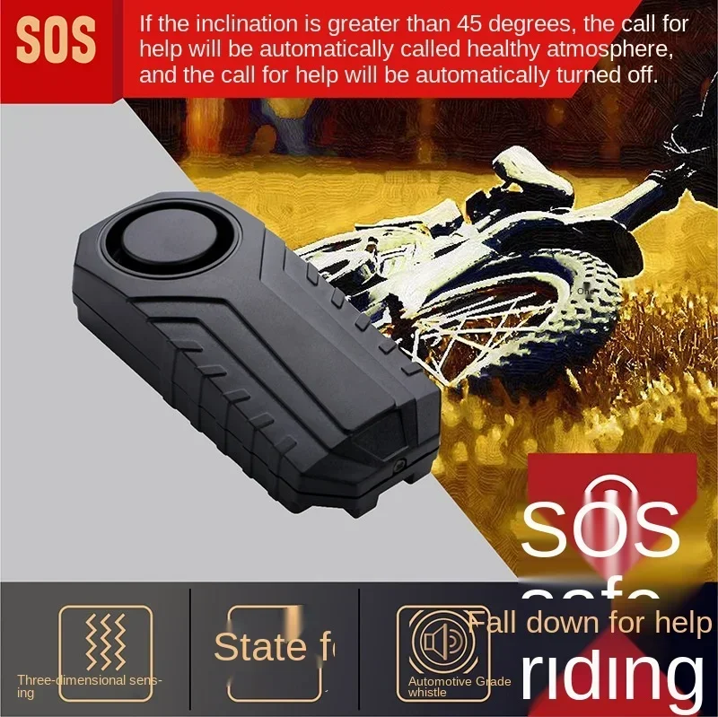 Controle remoto Bike Alarme para Motocicleta, Segurança Bicicleta Elétrica, Anti Lost Remind Vibration Warning Sensor, impermeável, 113dB