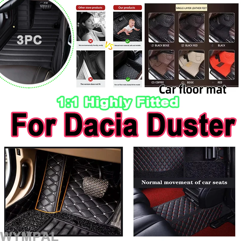 

Luxury Car Floor Mats For Dacia Duster Renault Duster HM 2021~2022 Waterproof Protective Pads Car interior Accessories