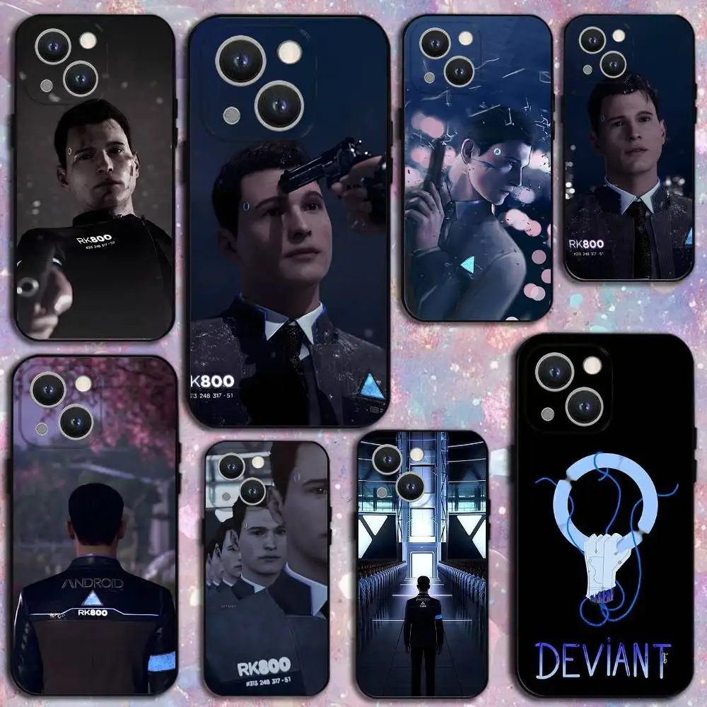 

Detroit Become Human Phone Case For iPhone 16,15,14,13,12,11 Plus,Pro Max,XS,X,XR,SE,Mini,8,7,Soft Silicone Black Cover