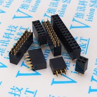 5pcs x 2.54mm Double Row Stright Female Pin Header Strip PCB Connector 2x2/3/4/5/6/7/8/9/10/11/12/13/14/15/16/17/18/20/25/40Pin