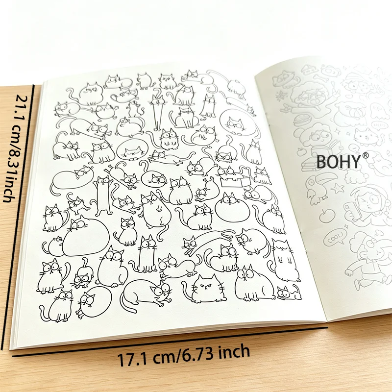 1 Adult Decompression Simple Pen Sketching and Coloring Line Drawing Brochure, 32 Pages, Art Enthusiasts To Draw By Hand