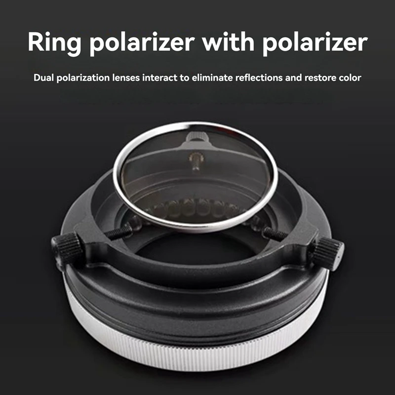 2025 New Polarized LED Ring Light Source Anti Glare 35Pcs DIP/SMD LED Beads Double Polarizer Lens Microscope Lamp