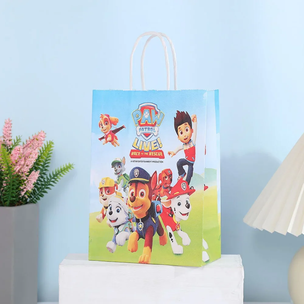 Paw Patrol papier do cukierków torby Anime papierowa torba na prezent papier pakowy produkcja Cartoon torebka dzieci urodziny pakowanie prezentów