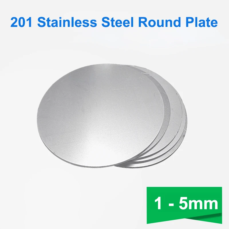 1Pcs 201 Stainless Steel Round Plate Dia 50mm - 350mm Circular Sheet Steel Disc Round Disk Thickness 1/1.5/2/2.5/3/4/5mm