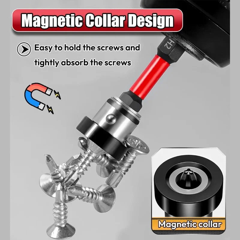 1-10PC Magnetic Positioning Screwdriver Bits S2 Drywall Screw for Plasterboard Gypsum Board Locating Bit Batch Head DrillingTool