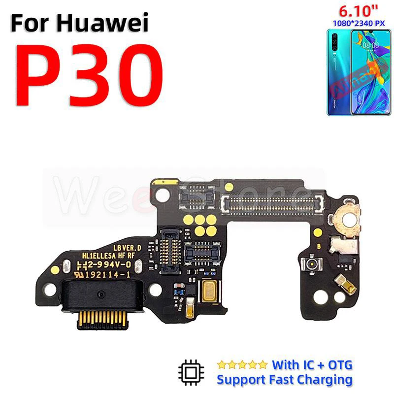 AiinAnt Charger Dock Connector Port Fast Charging Board Flex Cable For Huawei P20 P30 Lite Plus Pro 2017 2018 Phone Parts