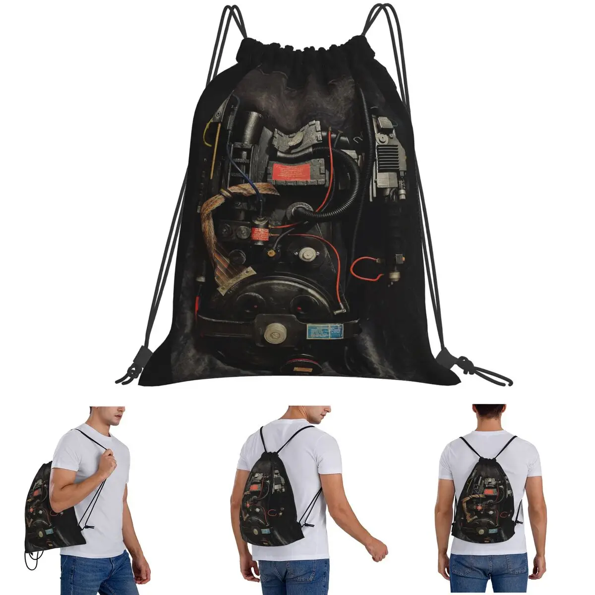 Ghostbusters Proton Pack Backpacks Multi-function Drawstring Bags Sports Bag Book Bags for Travel Students