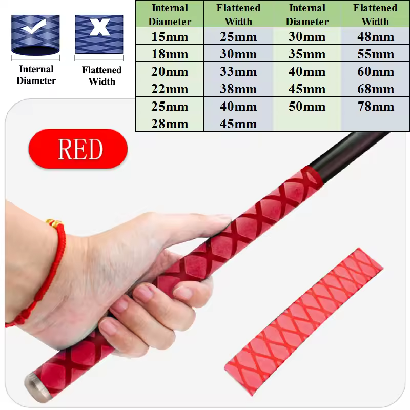 0.2M/1M Non-slip Heat Shrink Wrap Tubing Fishing Rod DIY 5 Colors Handle Insulation Waterproof Racket Handle Grip 15-50MM - Image 9