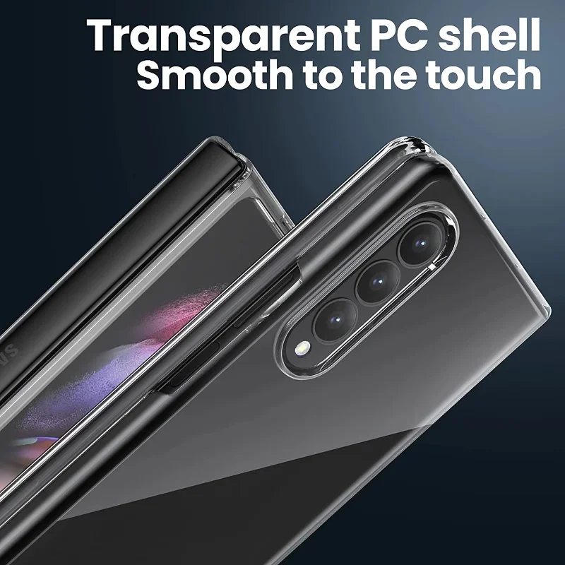 Front Back Protective Case for Samsung Galaxy Z Fold 4 3 2 Shockproof Shell Transparent Phone Cover for Galaxy ZFold 4 3 Bumper