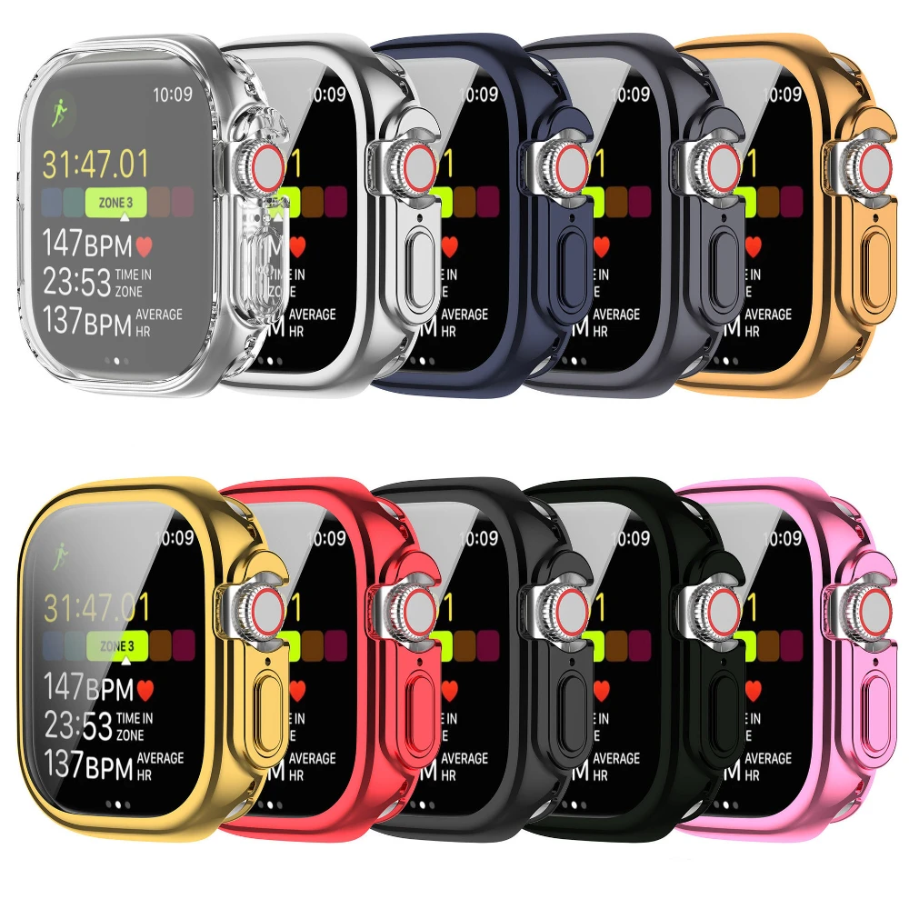 Screen Protector for Apple Watch Case Ultra 49mm accessories Anti-Scratch Shockproof Shell 49 TPU Full Cover Apple watch Ultra 2