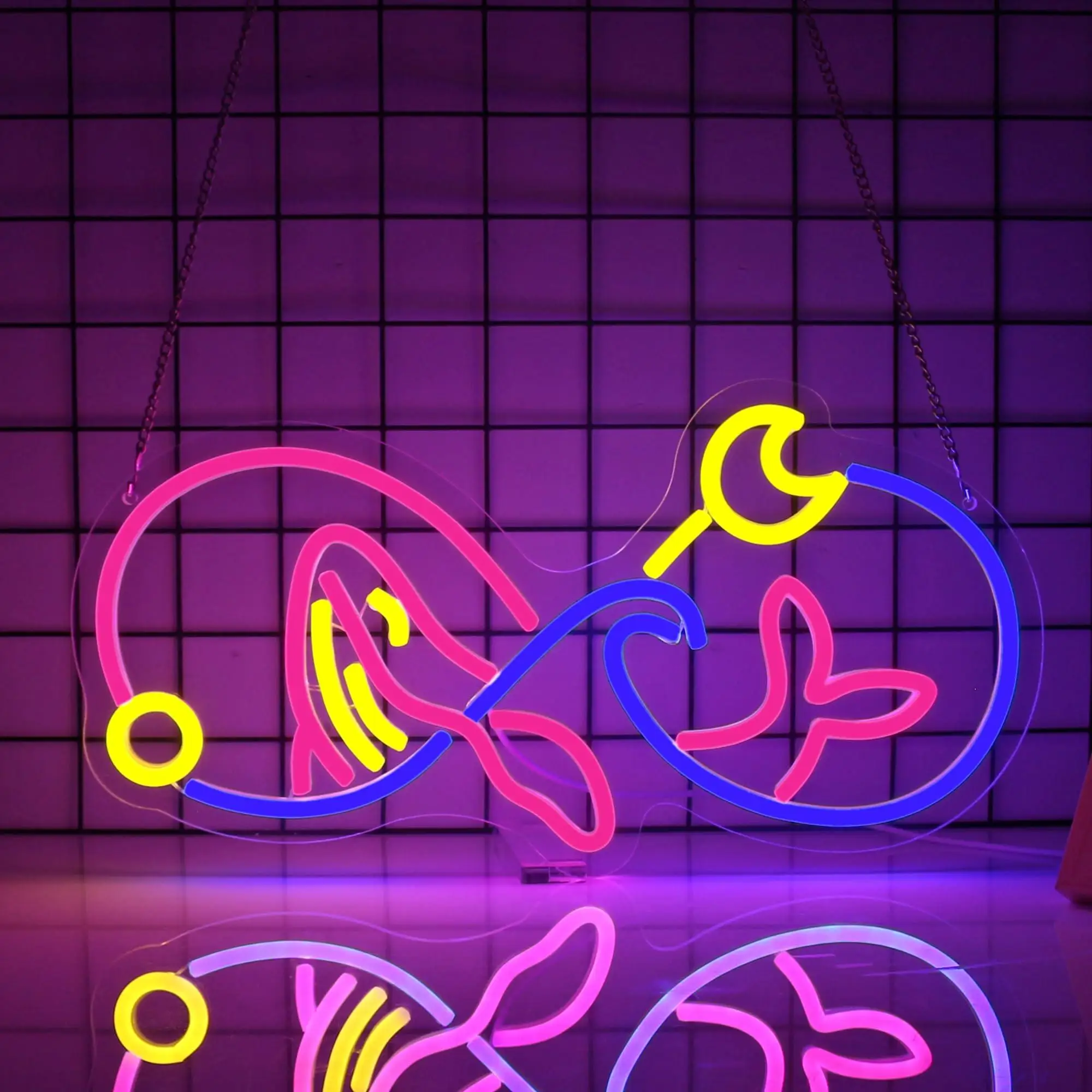 

Whale Neon Sign USB Dimmable LED Neon Light Sign for Wall Decor Animal Led Signs for Man Cave Room Bar Party Gift Decor