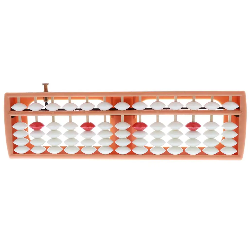 

Portable 13 Rows White Beads Chinese Abacus Arithmetic Number Counting Tool Educational Mathematics Toy