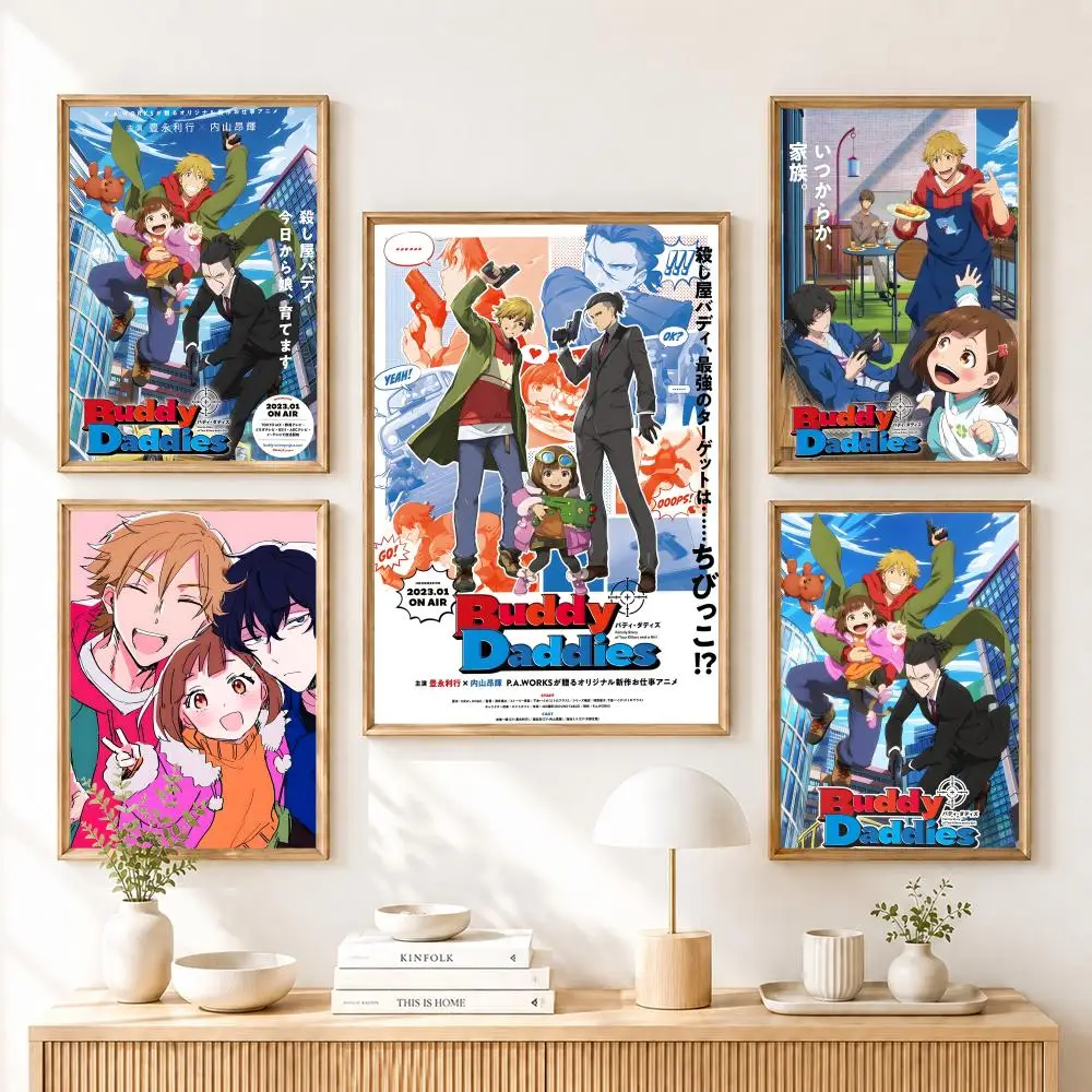 Buddy Daddies Malerei, Kalligraphie, Malerei, Poster und Drucke, Kunstdruck, Heimdekoration, Kunstgeschenke