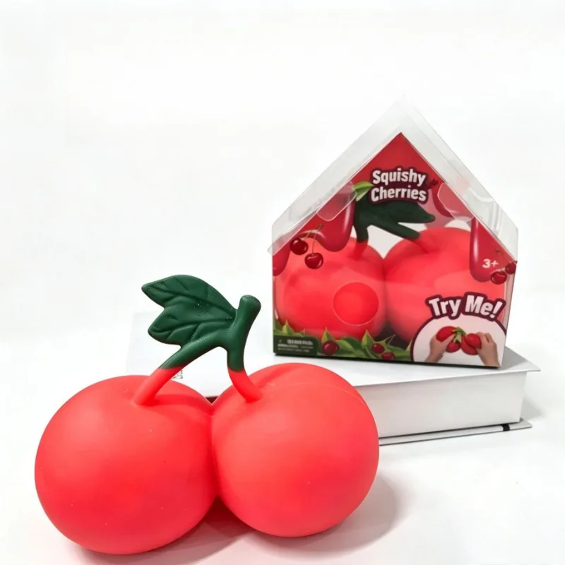 Squeeze Cherries Squeezy Stress Relief Sensory Toy Slow Rebound Fidget Toy for Adults Anxiety Relieve Relaxing Entertainment