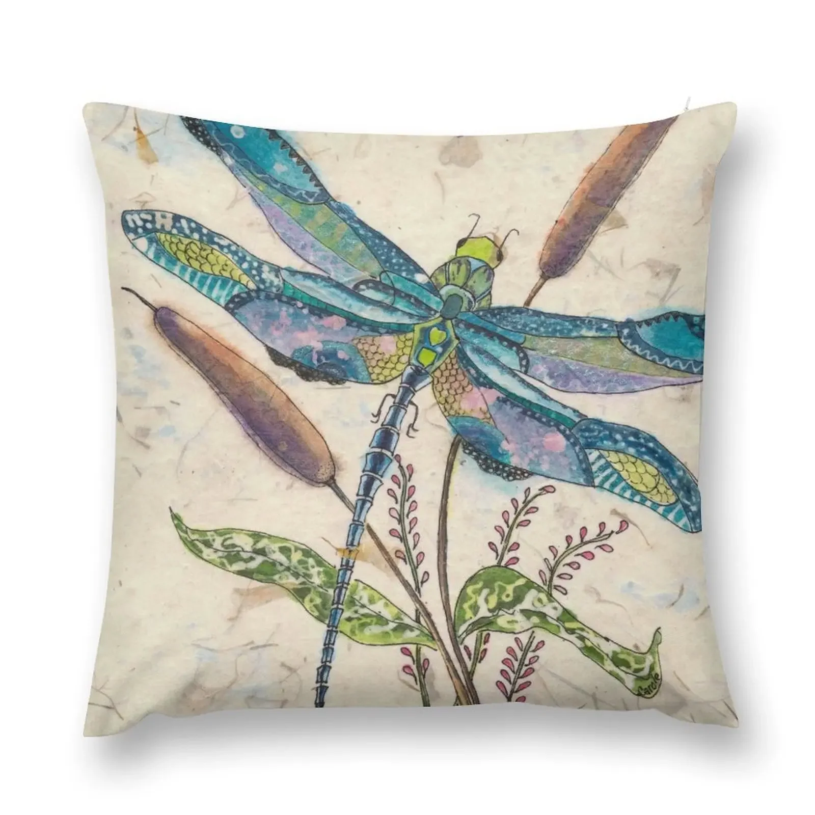 Dragonfly and Cattails Throw Pillow Pillowcase Sofa Covers For Living Room pillow