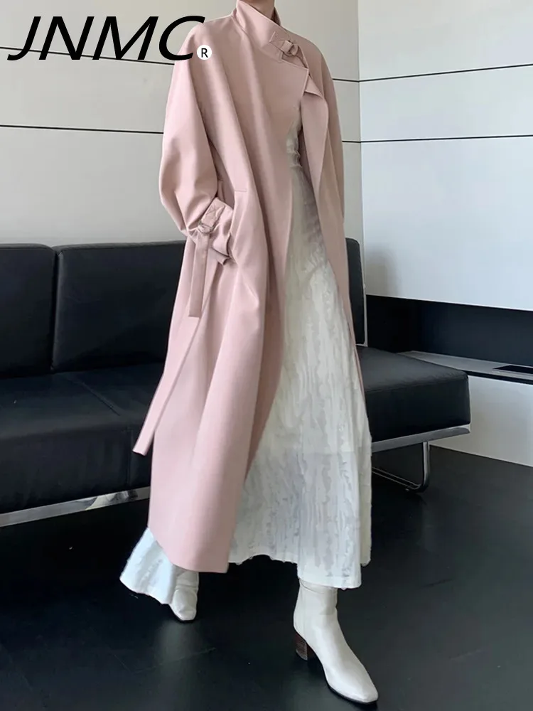 

JNMC Leisure Silhouette Windbreaker For Women 2024 Spring Autumn New Loose Temperament Office Lady Fashion Trench Coat HL531