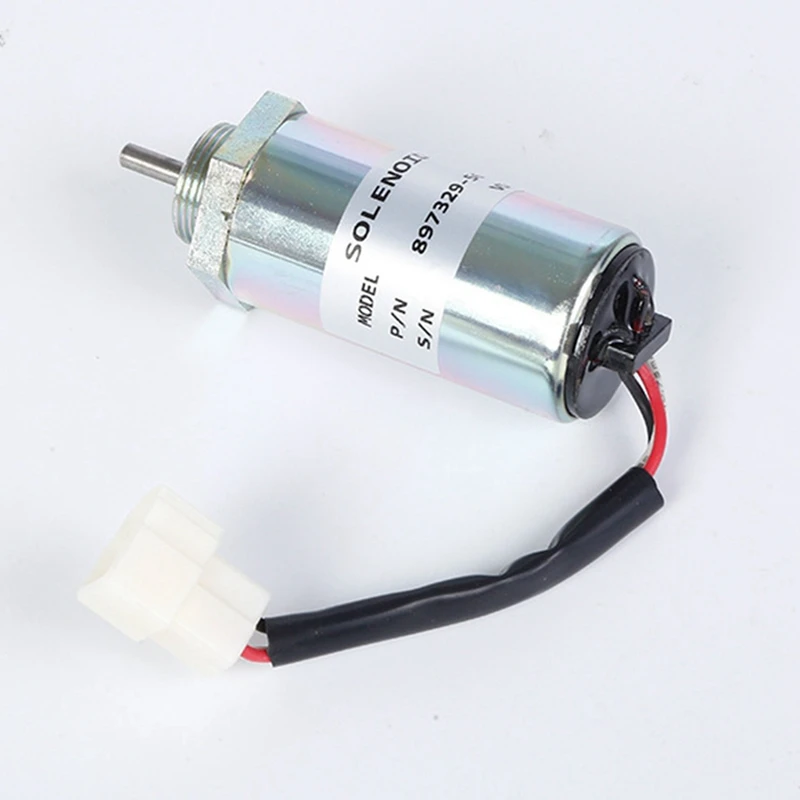 Excavator Flameout Switch Solenoid Valve 12V 897329-5680 8973295680 For Kobe Hitachi 70 75 Fuel Stop Solenoid Valve