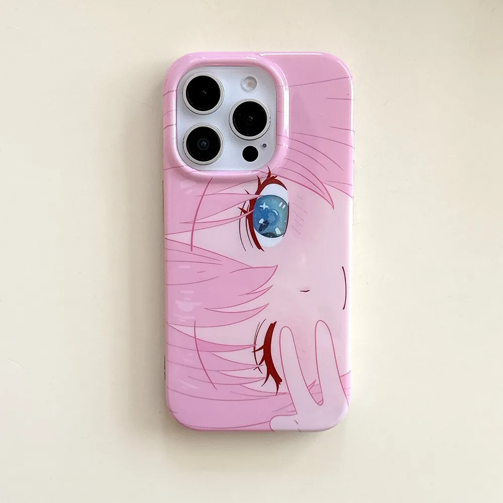 لطيف الوردي الشعر فتاة التألق عيون كبيرة قضية الهاتف لسامسونج غالاكسي S25 S24 S23 S22 S21 FE الترا زائد 4G 5G ريشة الملمس