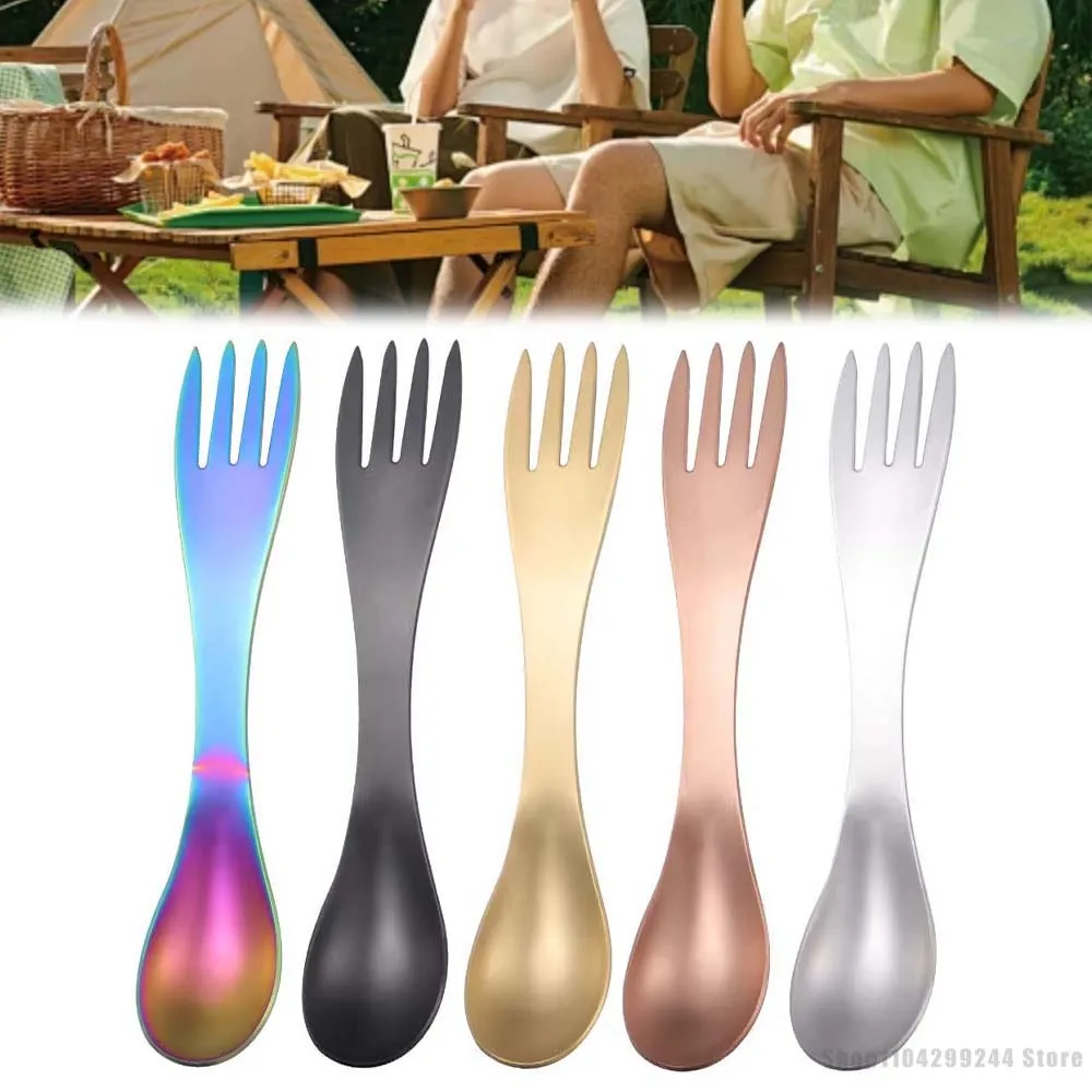 屋外用のスプーンとフォーク,キャンプ,ピクニック,ハイキング,旅行用のポータブル食器,超軽量食器