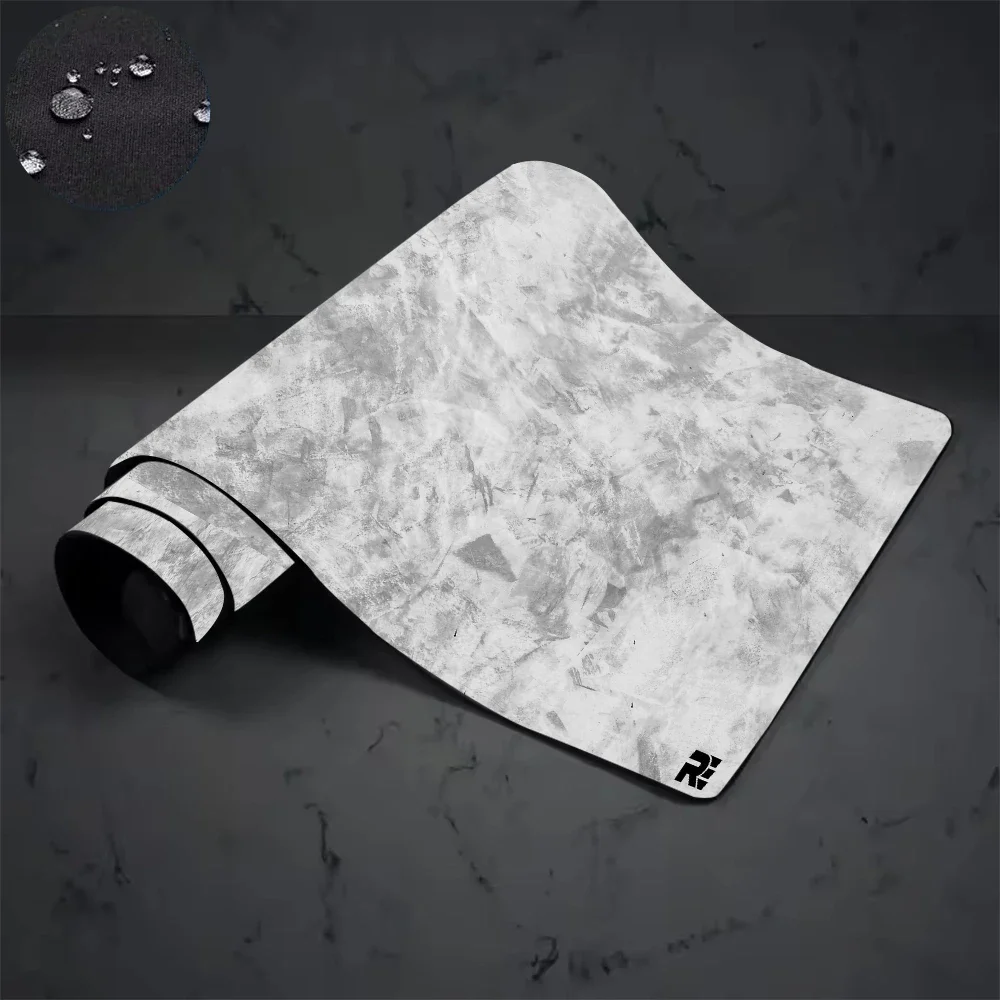 Mouse pad impermeável 400x900x4mm: tecido resistente a manchas cinza carvão e base antiderrapante para configuração de escritório/jogos