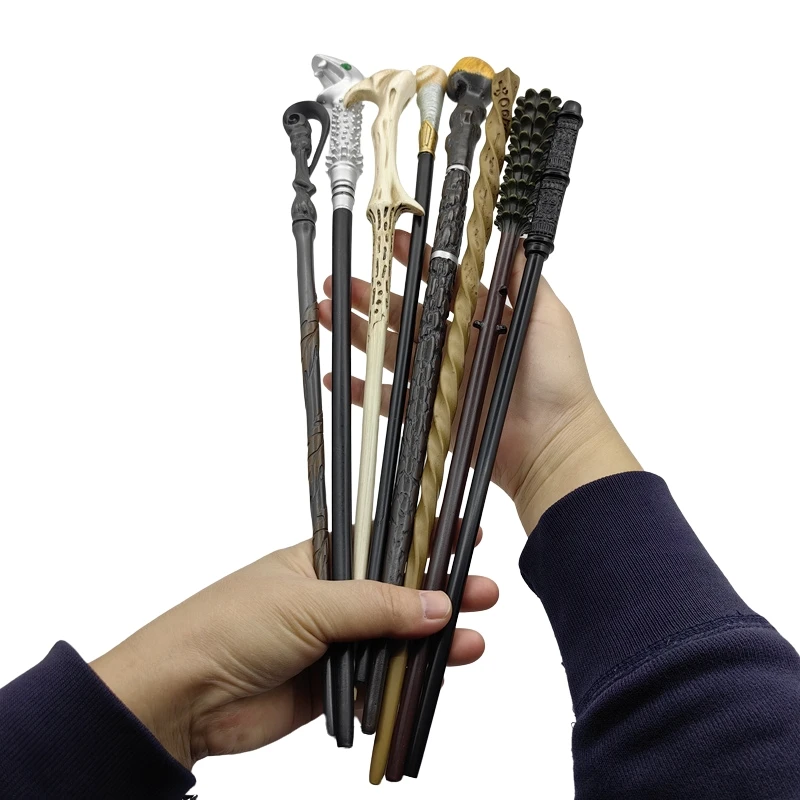 27 styles 35-42cm Anime Harries Cosplay Show Metal Core Magic Wand Full Range Stage Props Voldmort Bellatrix Christmas Gift Toys