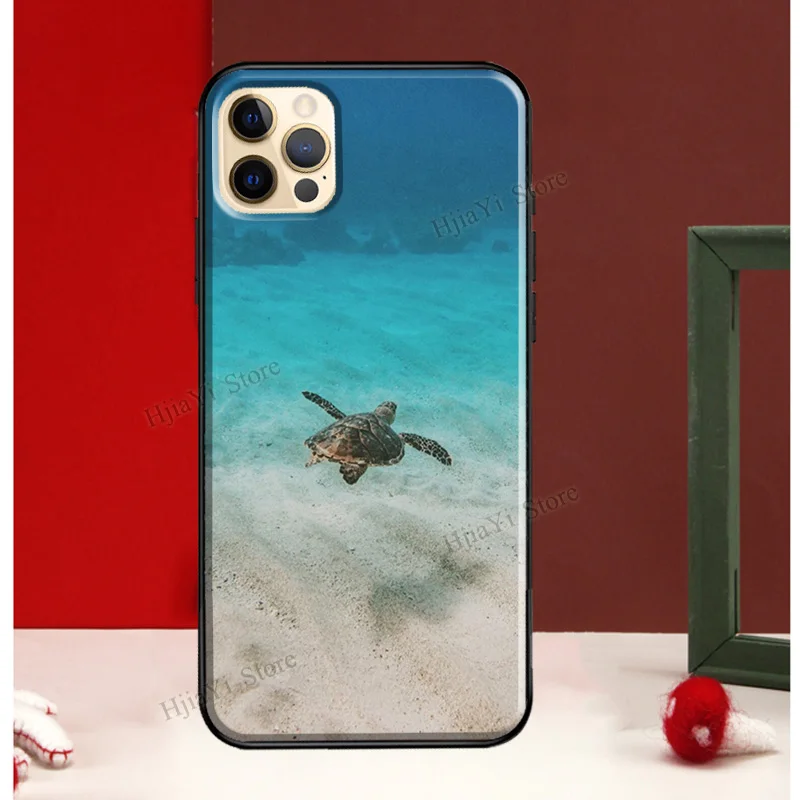 Ocean Sea Turtle Phone Case For iPhone 11 14 13 Pro Max 12 Mini X XR XS Max 6S 7 8 Plus SE 2020 TPU Cover