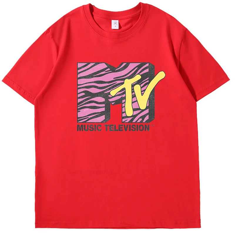 Mtv Music Television Rosa Zebra Shirts Graphic Tee Tops & T-Shirt New Arrival Goods Short Sleeve Tee Cotton Men's T-Shirts