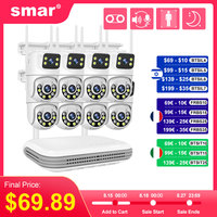 Smar 6MP Dual Lens IP Cameras Wireless CCTV system 8CH NVR Two Way Audio Outdoor PTZ WIFI Security Camera Video Surveillance Kit