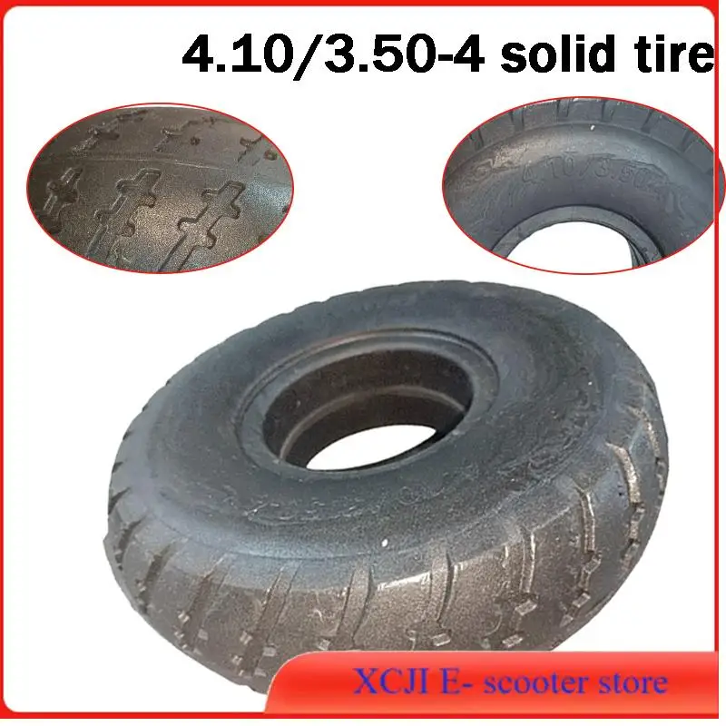 

10-дюймовые твердые шины для электромобилей 4,10/3,50-4 Непневматические шины Складские автомобили Скутер Колесный скутер, складская тележка