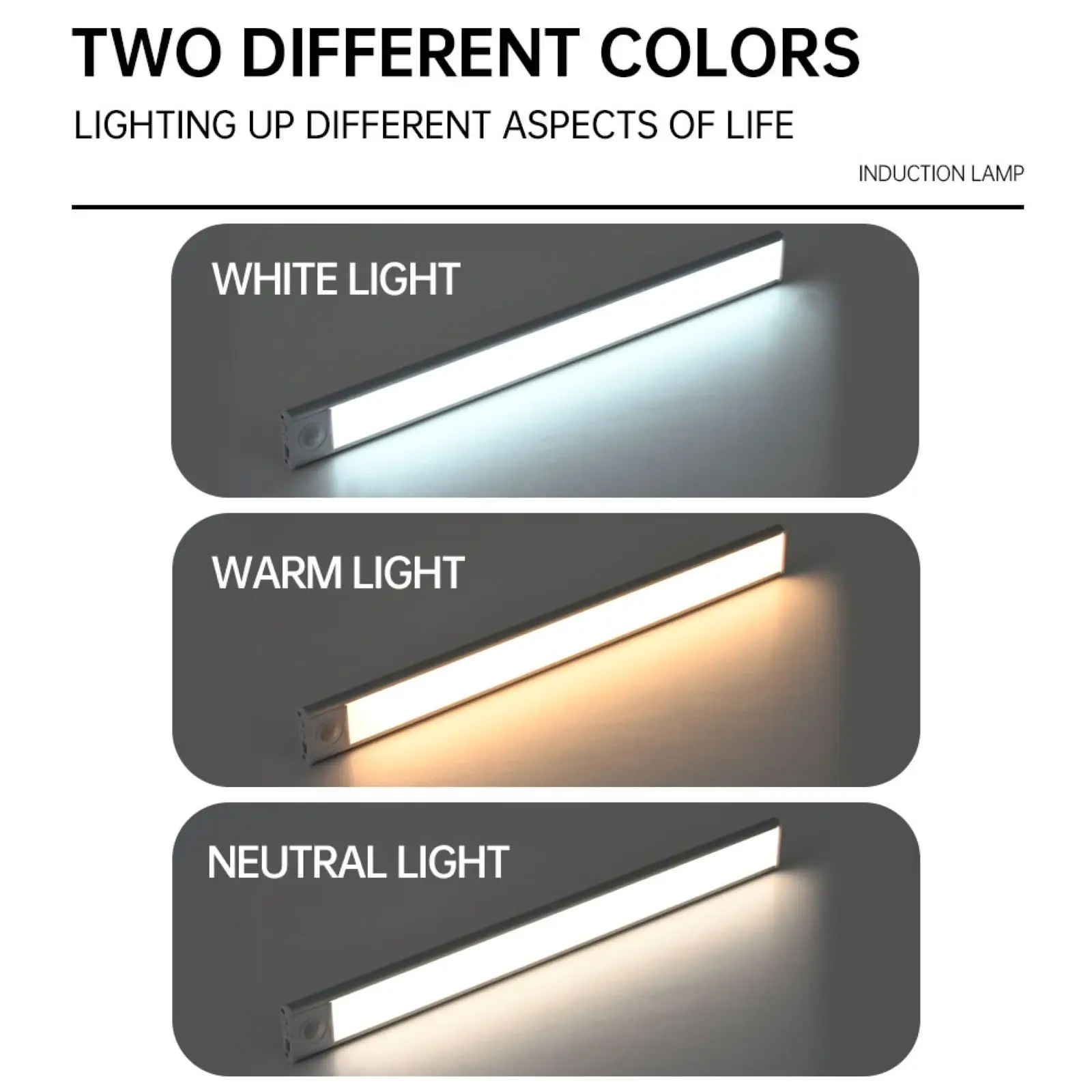 LED Under Cabinet Light Motion Sensor 3 Colors USB Rechargeable Magnetic Dimmable Night Lamp for Kitchen Wardrobe Bedroom Stairs - view 4