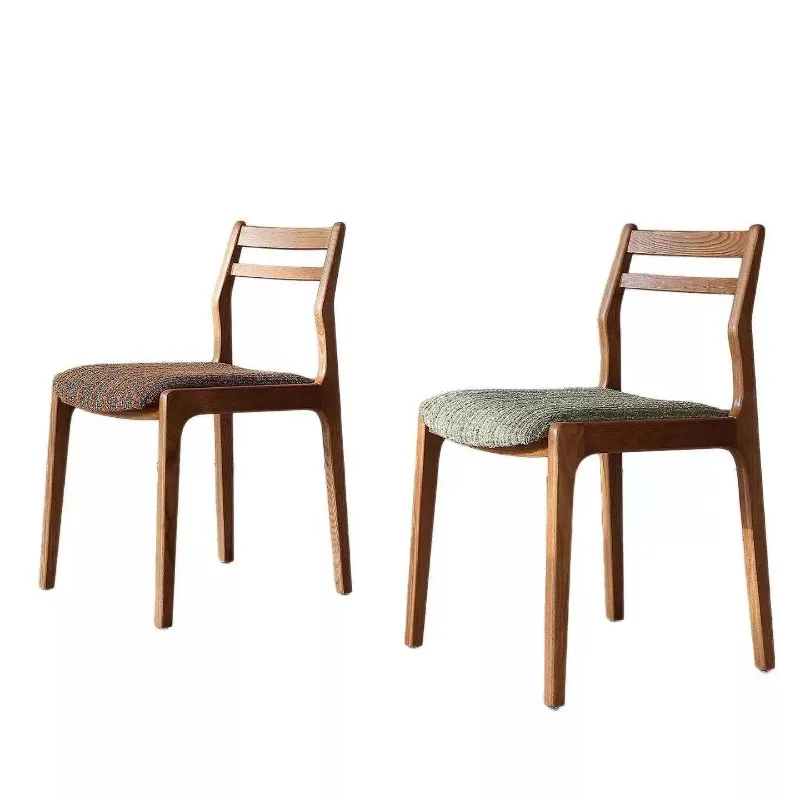 Medieval style solid wood dining chair household small apartment solid wood restaurant back chair B & B