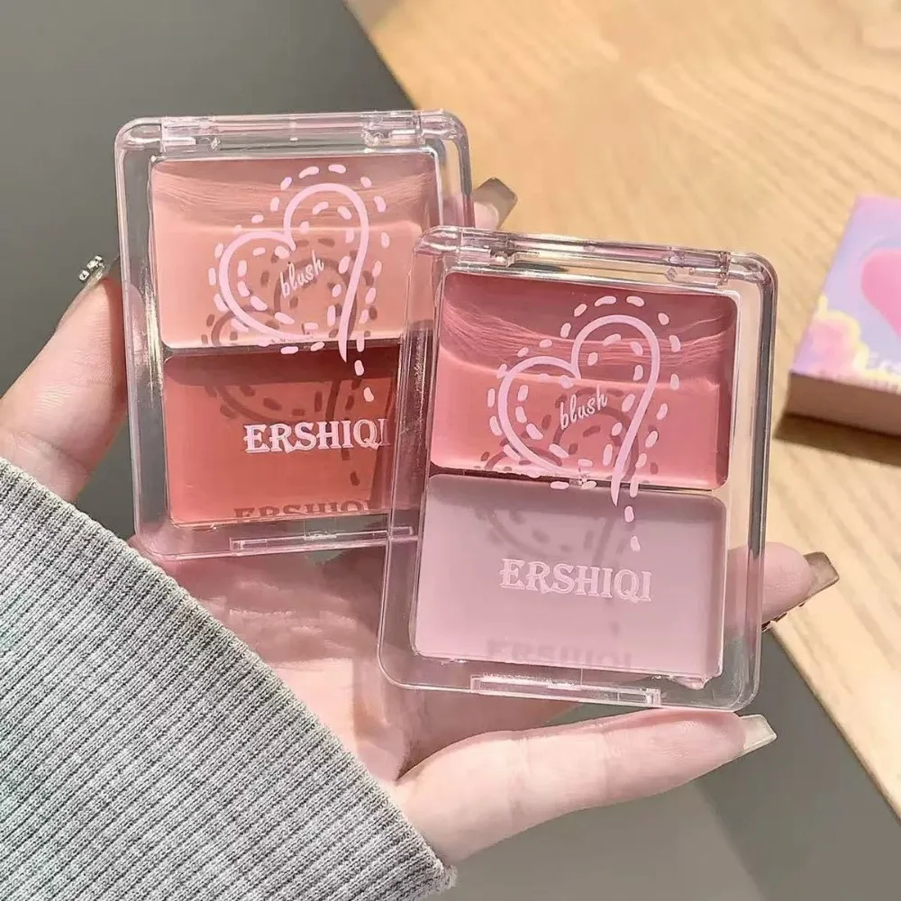 Water Lichte Wang Blush Crème 2-kleuren Hydraterende Make-up Rouge Langdurige Waterdichte Hoogglans Blusher Gezichtsmake-up Cosmetisch