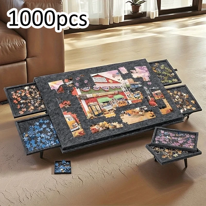 

1000pcs Puzzle Table Portable with 6 Storage Drawers,Adjustable Height, Large Capacity for Youth' Educational&Puzzle Storage