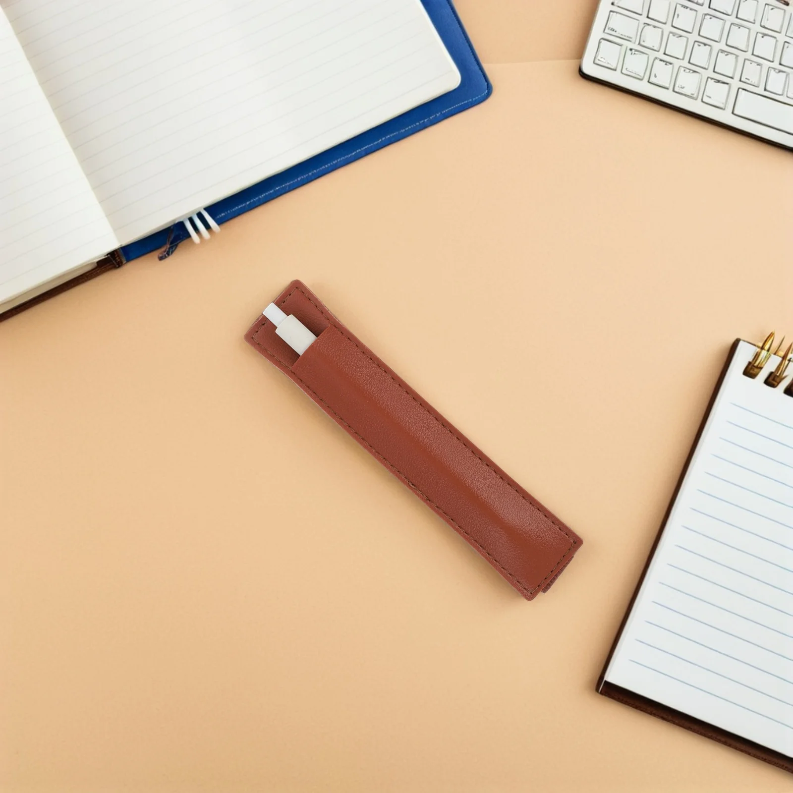 10 قطع من حامل القلم المرن القابل للتعديل من البولي يوريثان لأجهزة الكمبيوتر المحمول ومجلة مخططة وحقيبة أقلام رصاص وأدوات مكتبية للمدرسة