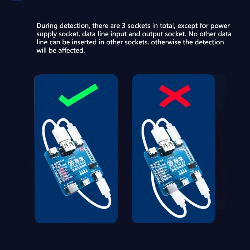 Intelligent Data Line Detection Board for Mobile Phone USB Cable Tester Short Circuit on-Off Switching Test Board Tool