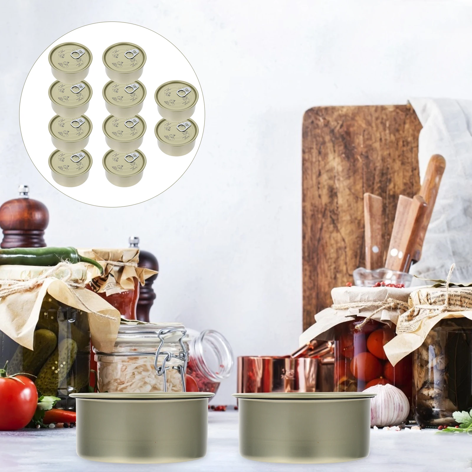 

10pcs Iron Empty Cans Airtight Kitchen Storage for Tea Coffee Beans Pet Food Sealed Tinplate Containers Sturdy Home Use