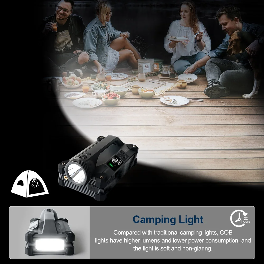 Camason Car Jump Starter with air pump Portable Compressor Flashlight Automotive Booster Assecories Camping bulb Power Bank