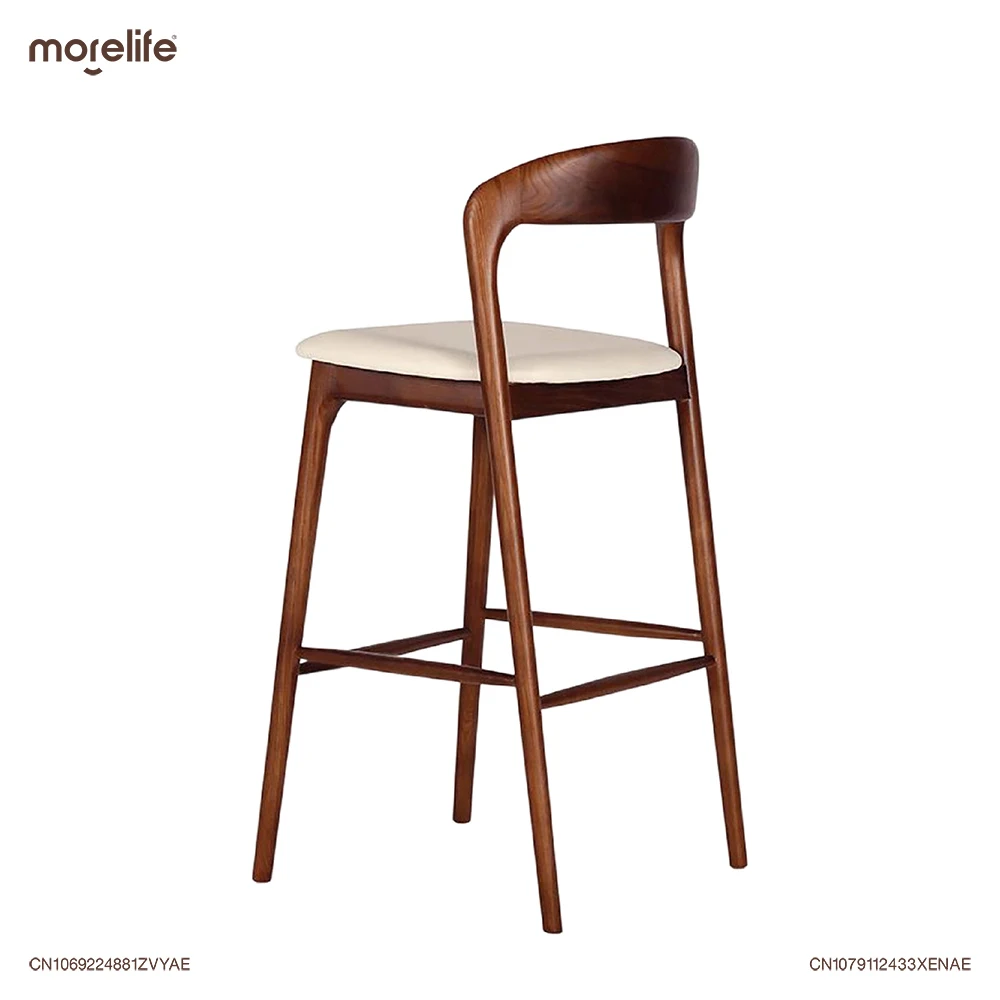 Nordic Solid Wood Bar Chairs Chinese Toon Wood/Ash Wood Minimalist Household Island High Stools Counter Stool Home Furniture