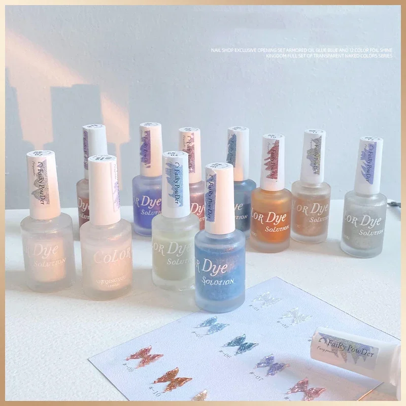 15ml Fairy Powder Blooming Gel Nail Polish Smoke Effect Gel Lacquer Blossom Nail Gel Gradient Fairy Varnish Manicure 12 Colors