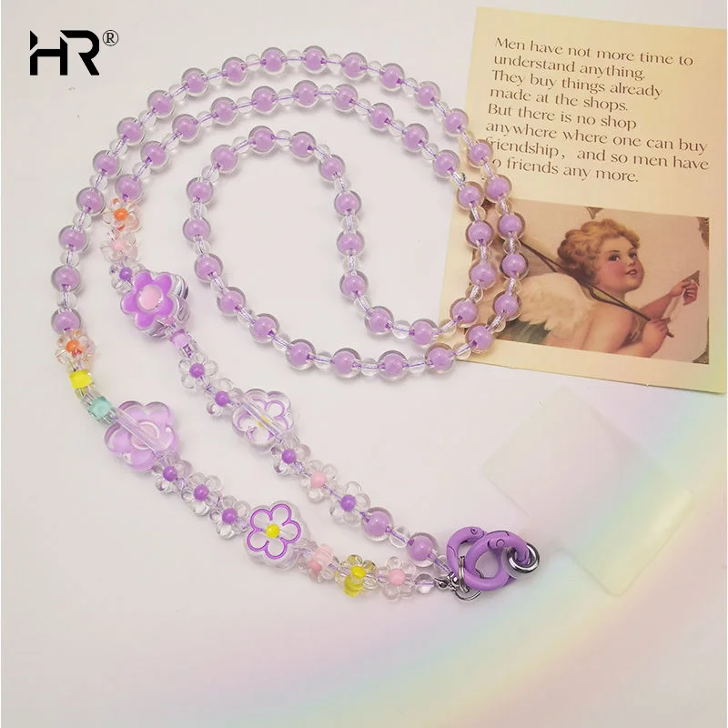 Crossbody Long Crystal Beaded Mobile Phone Hanging Chain Mobile Phone Case Lanyard Travel Climbing Rope Suitable For Iphone