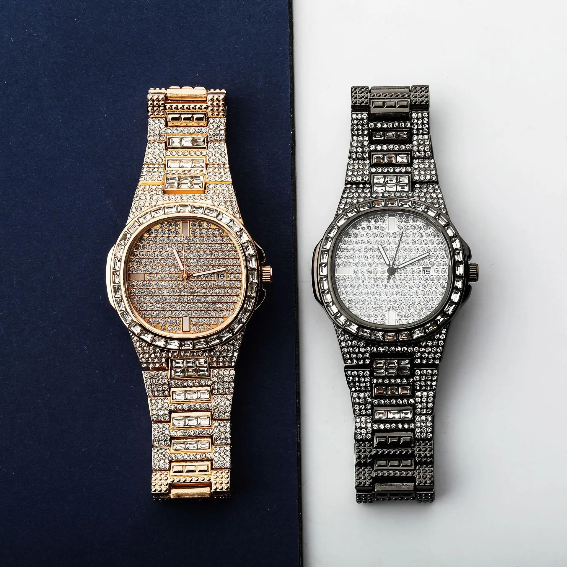 JINAO Brand Iced Out  Watch High Quality HIP HOP Watches With Micropave CZ Stainless Steel Watch Clock jewelry image 4